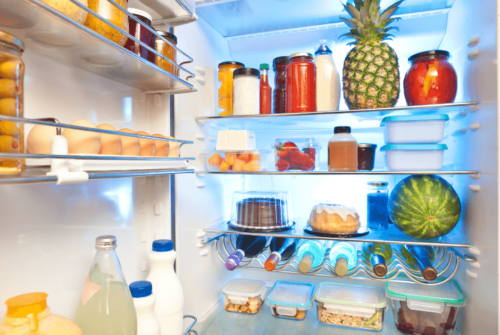 Fridge full of fresh food