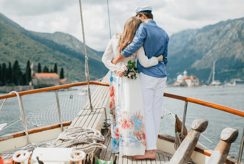 Couple in a yacht