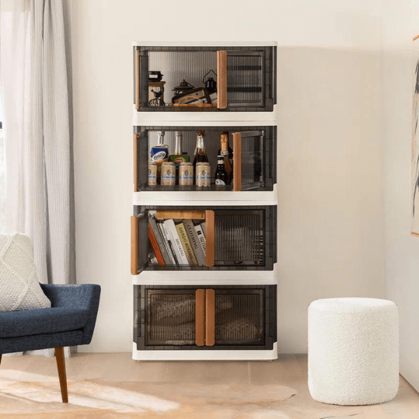 Foldable Plastic Home Storage Bins with Wheel