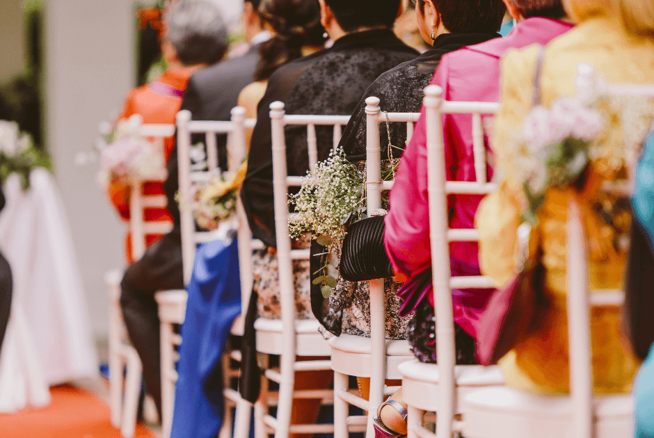 Guests at a wedding