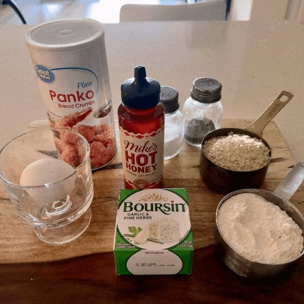 Ingredients for my Crispy Baked Boursin with a Hot Honey Kick recipe