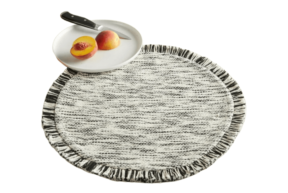 Stripe Fringe Fabric Placemat