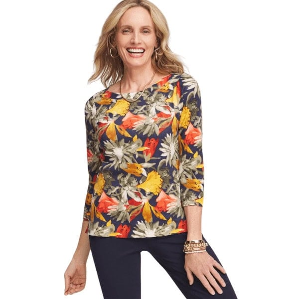 3-4 Sleeve Garden Bateau Neck Tee