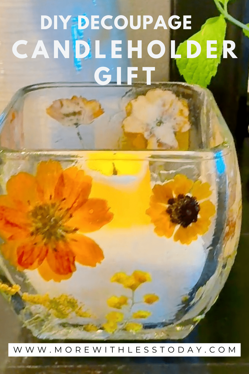 Decoupage Candle Votive &#8211; Easy DIY Gift for Mother&#8217;s Day or Teacher Gift