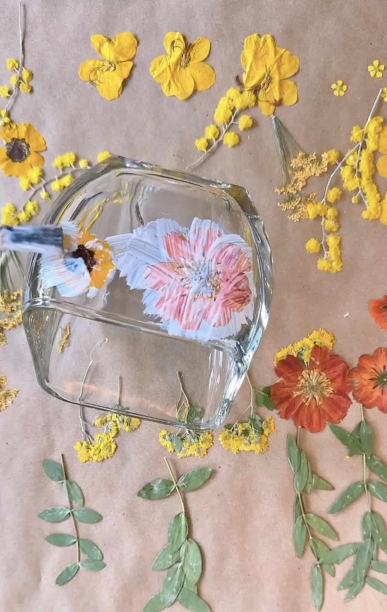 using Mod Podge on a glass candle holder