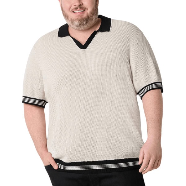 Big and Tall Short Sleeve Pullover Sweater Polo