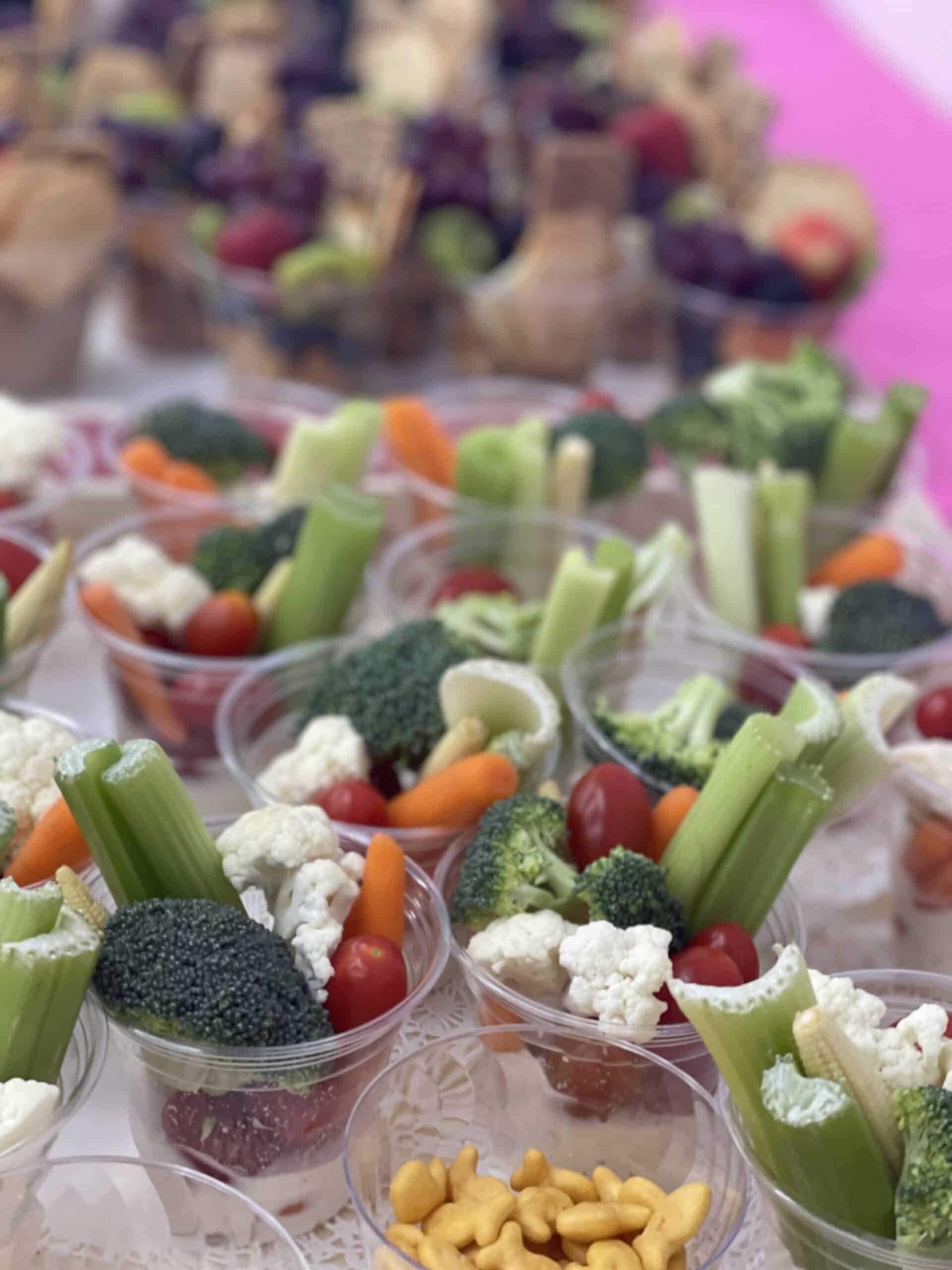 individual Charcuterie cups for veggies and dip