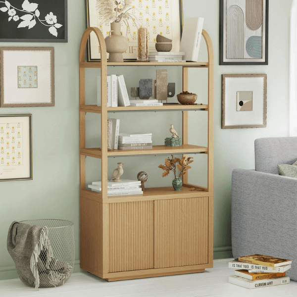 3-Shelf Bookcase with Storage Cabinet