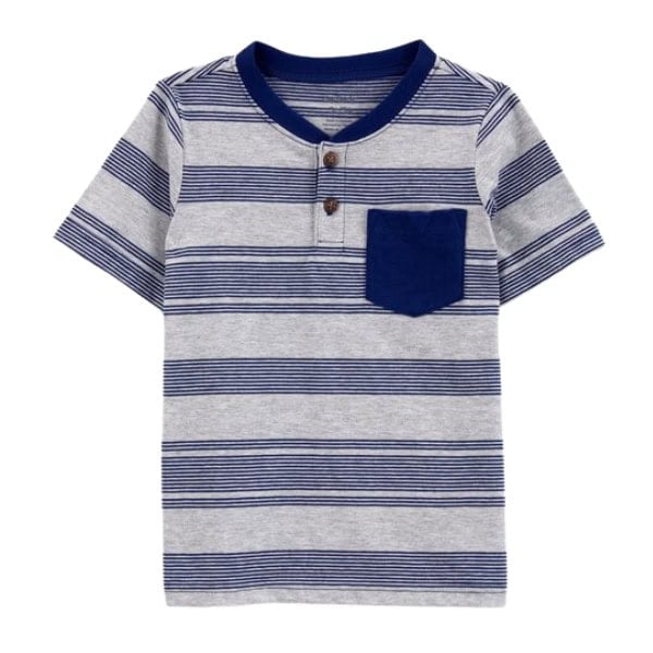 Baby Striped Pocket Henley Tee