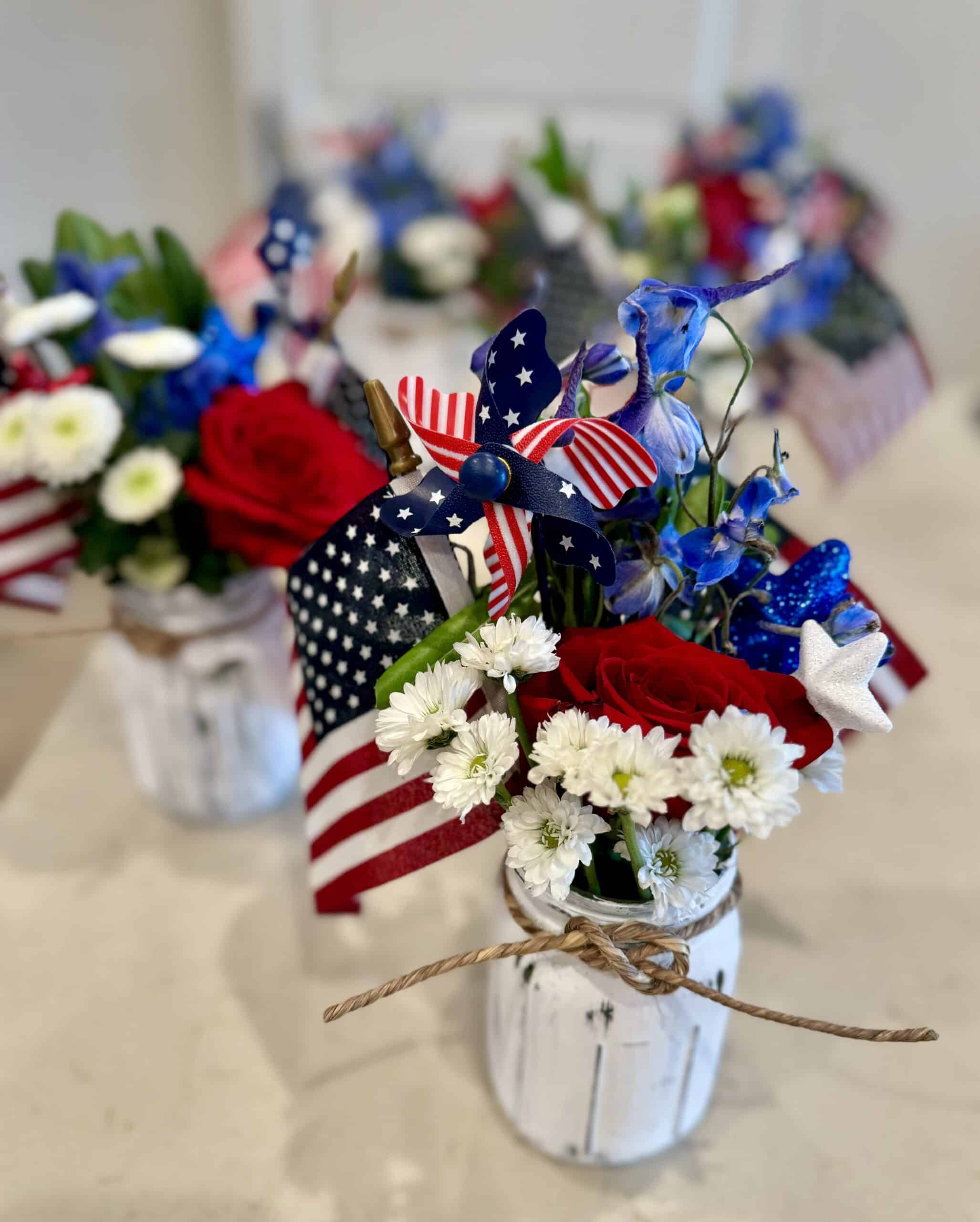 patriotic canning jar centerpiece