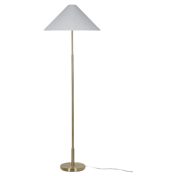 White 64 in 1 Light Floor Lamp with Gold Brass 