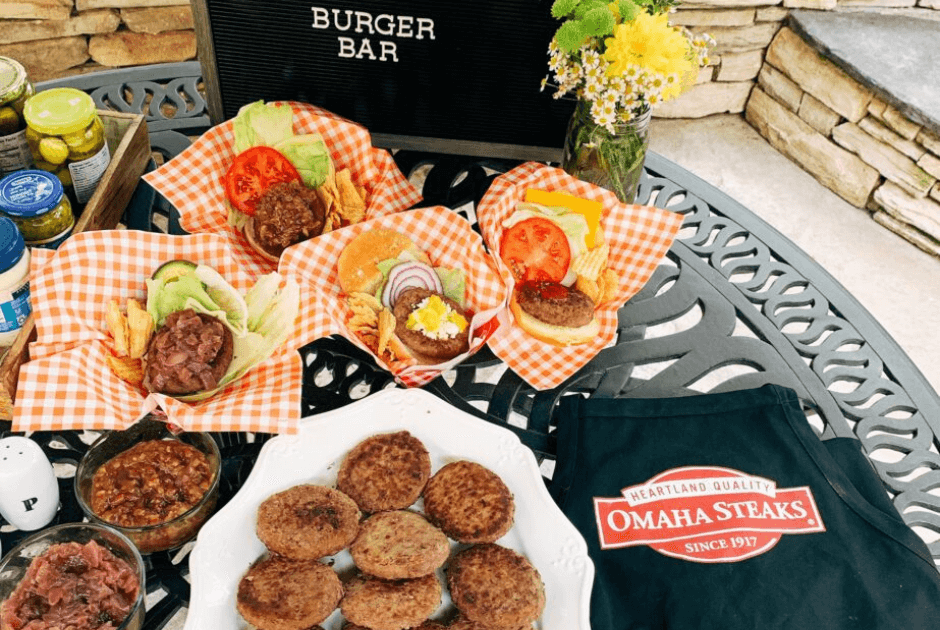 A closeup of cooked burger patties