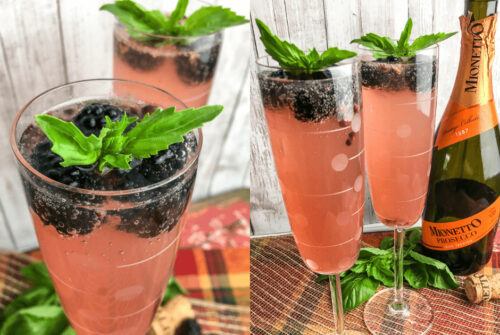 Blackberry Basil Prosecco Cocktail