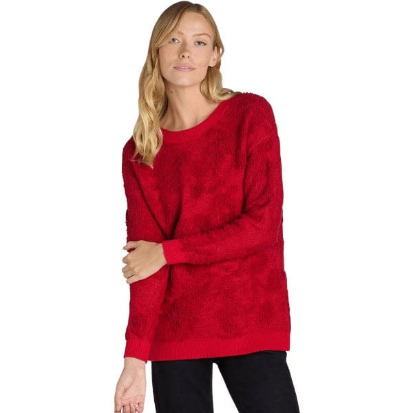 Boat Neck Jacquard Pullover Sweater
