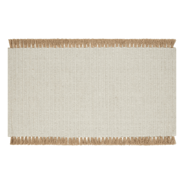 Cotton Jute Accent Rug with Tassels - Modern and Classic Coastal Bedroom