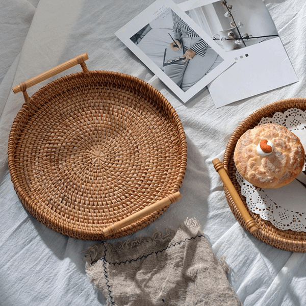 Hariumiu Kitchen Natural Rattan Storage Baskets