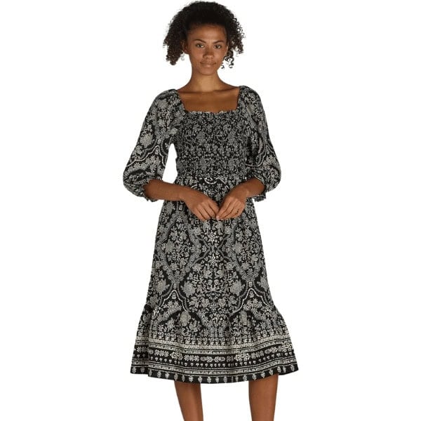 Smocked Bodice Midi Dress