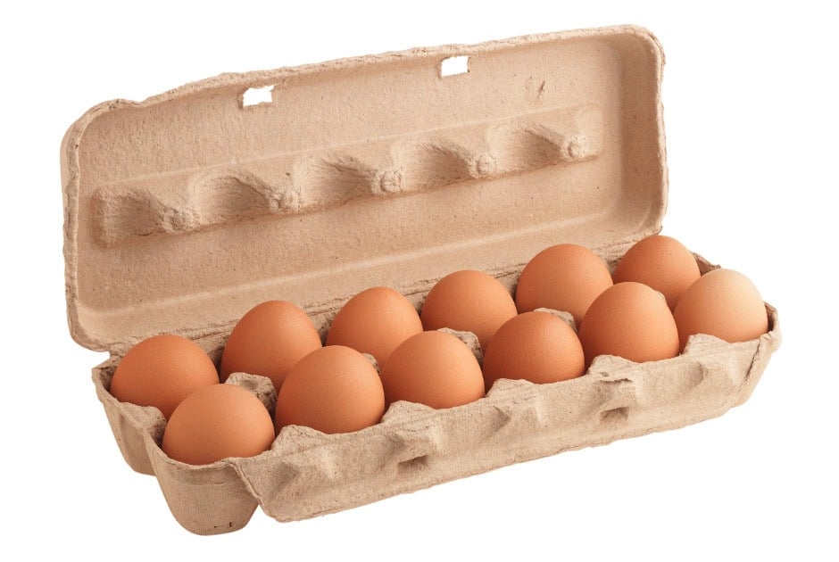 A carton of a dozen of eggs