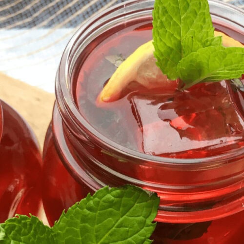 A closeup of my Copycat Passion Tea Lemonade