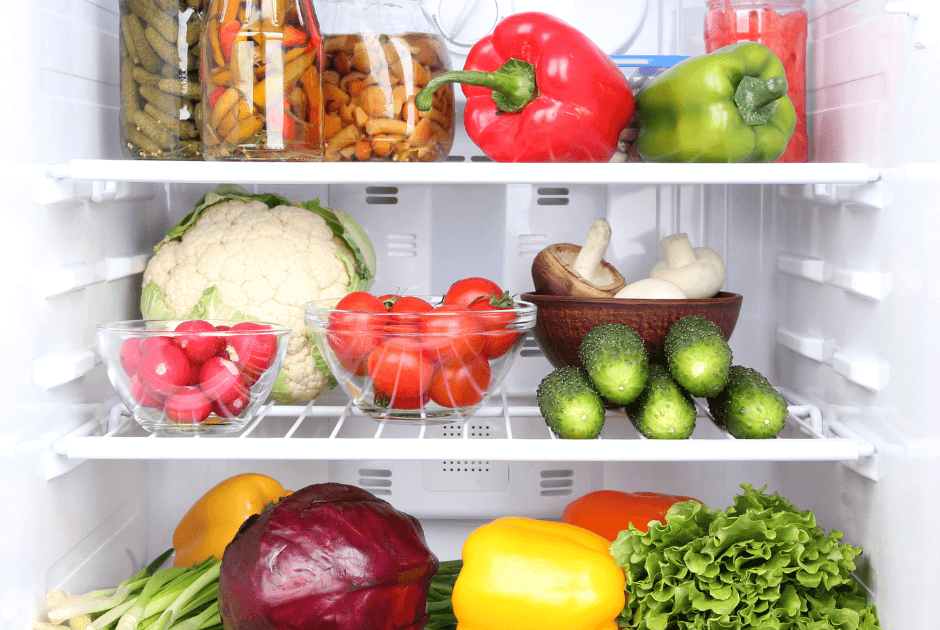 A fridge full of groceries