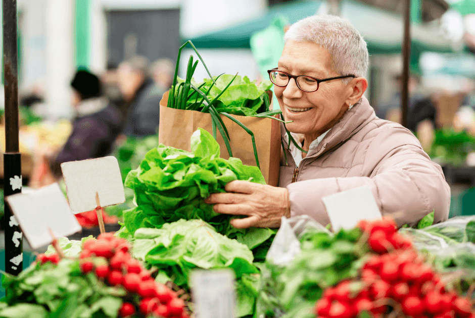 A woman in a farmer's market