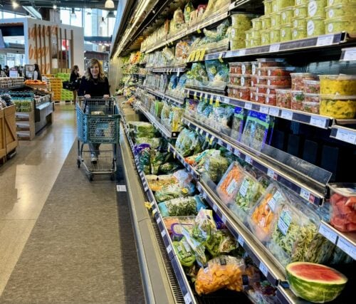 Lori Felix of More with Less Today grocery shopping