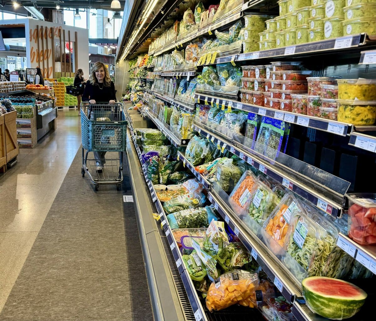 Lori Felix of More with Less Today grocery shopping