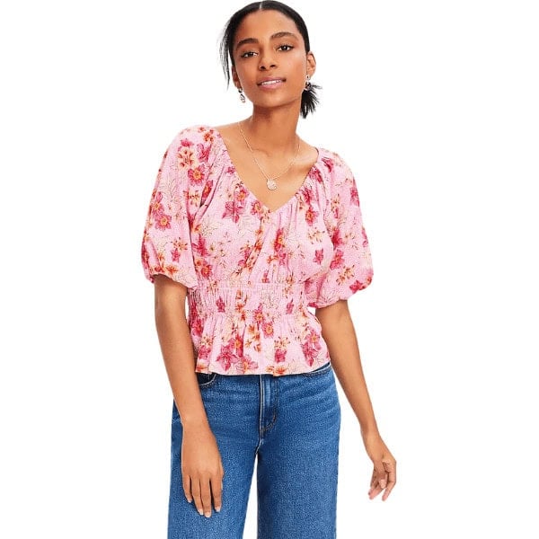 Lily Gathered Waist V-Neck Blouse