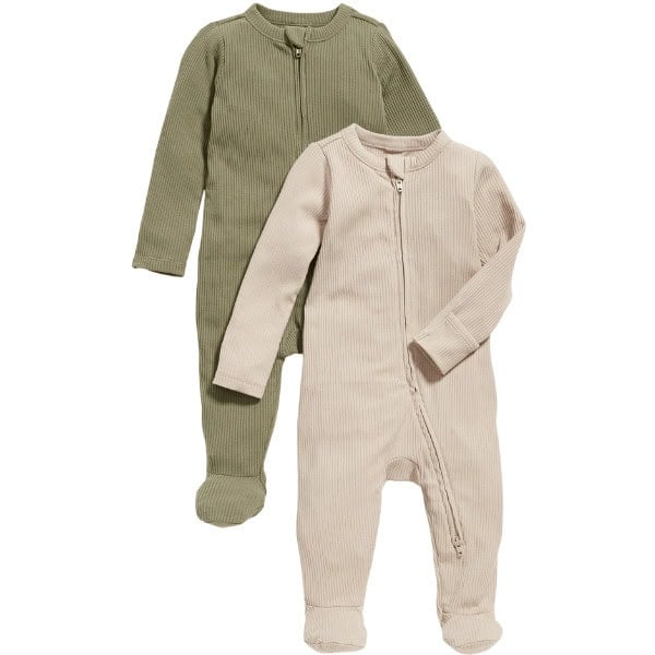 Sleep & Play 2-Way-Zip Footed One-Piece 2-Pack