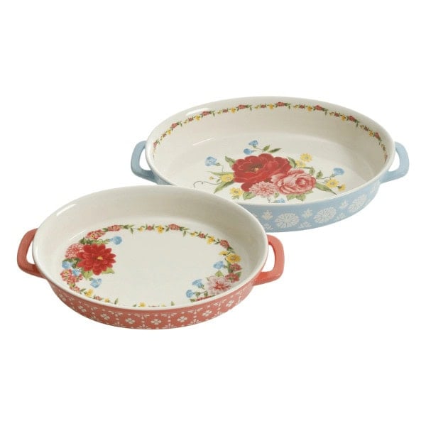 Sweet Romance Blossoms Oval Ceramic Baking Dish