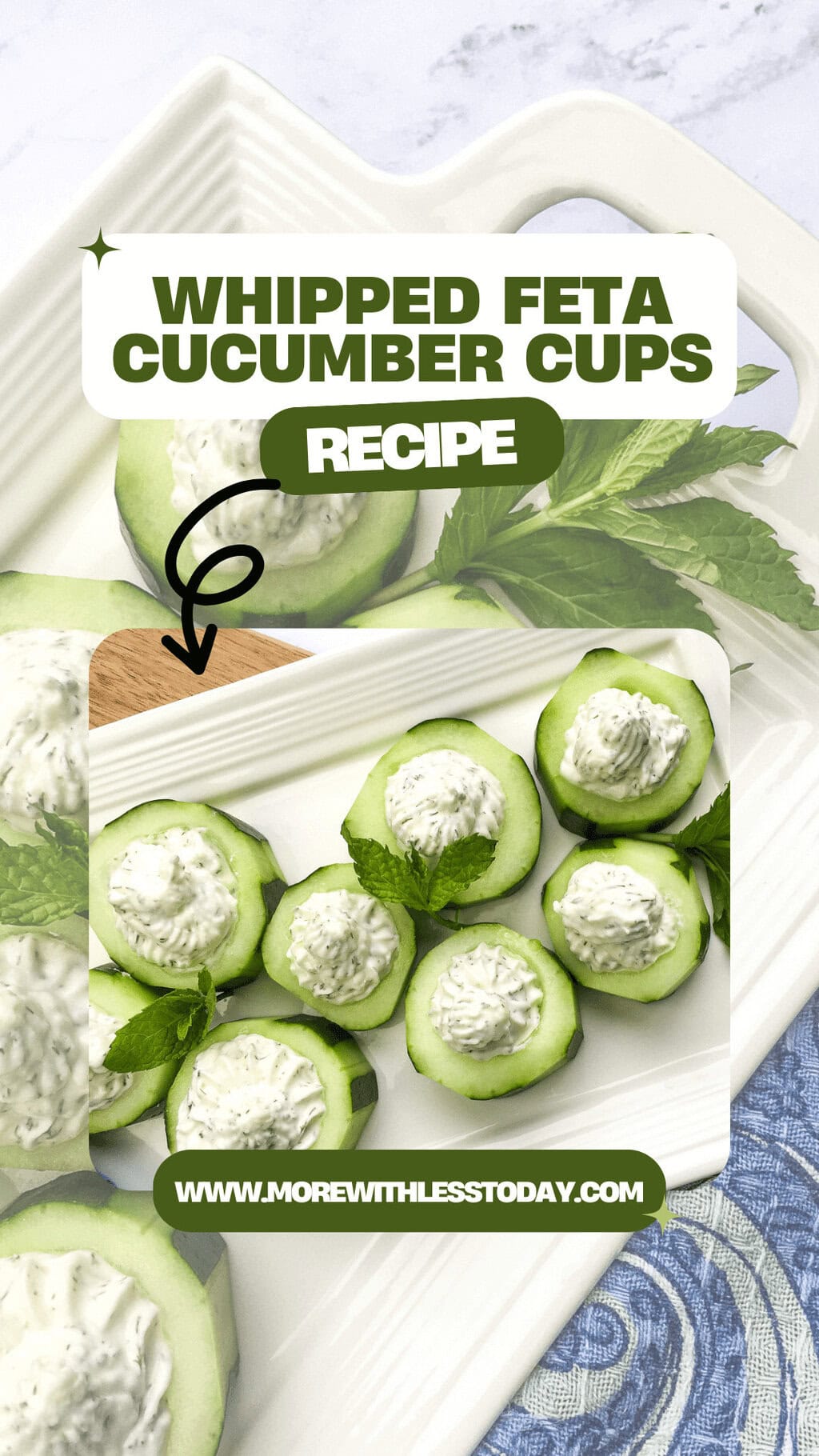 Whipped Feta Cucumber Cups - PIN