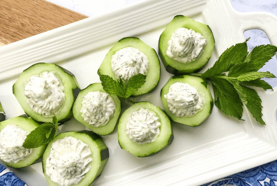 Whipped Feta Cucumber Cups