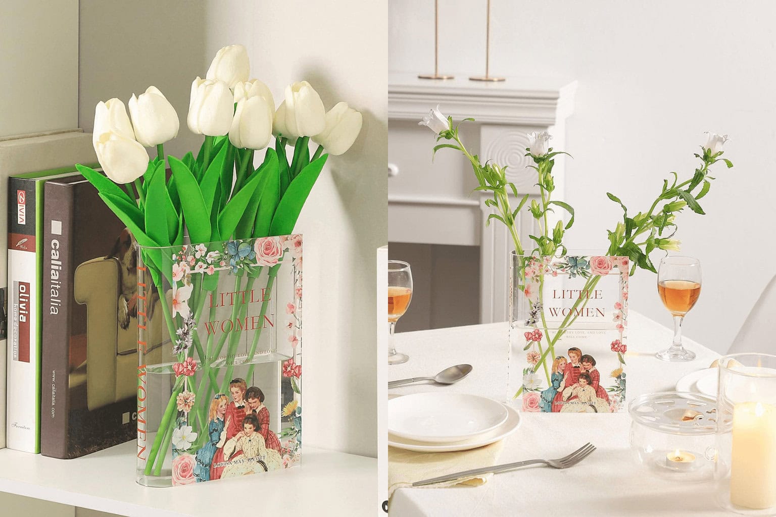 Acrylic Book Vase for Flowers