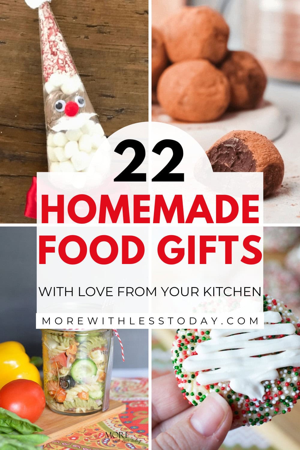 collage of homemade food gifts