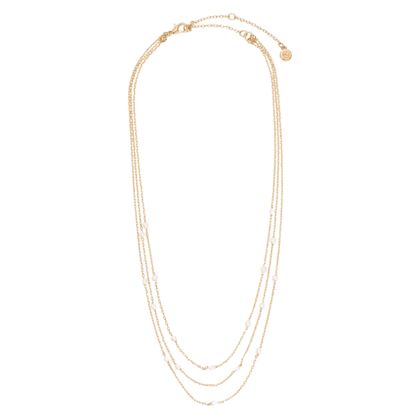 Layered Imitation Pearl Station Necklace