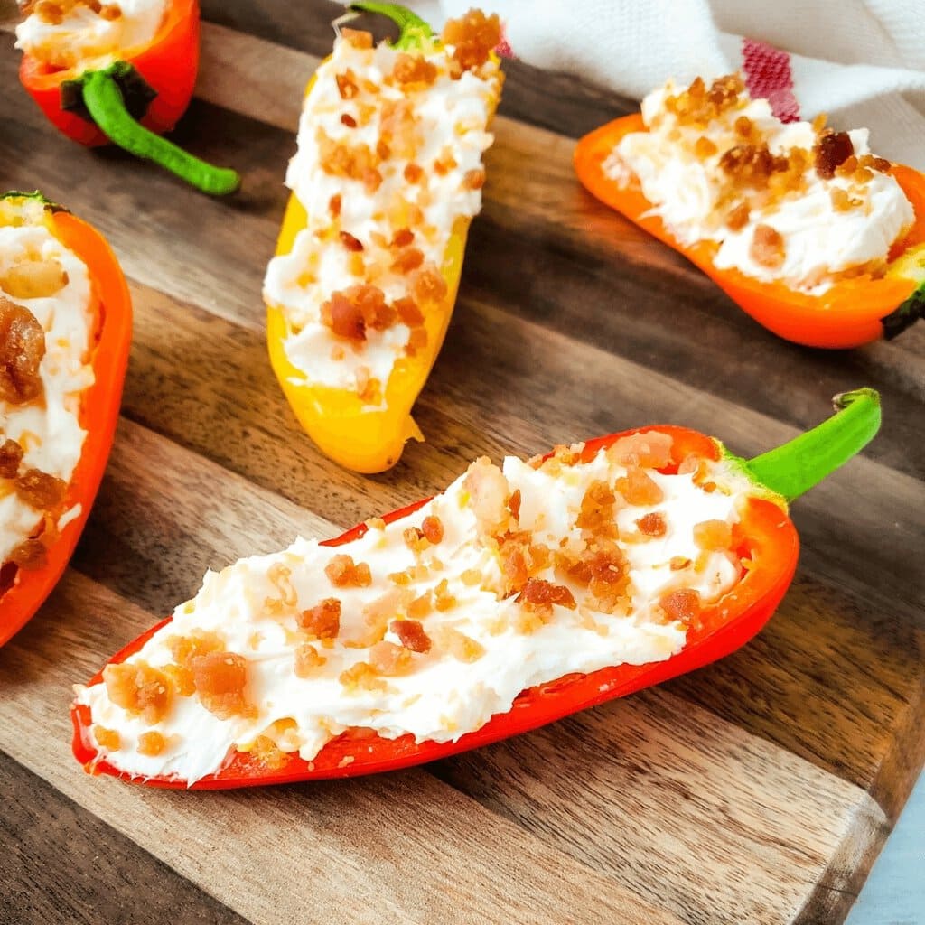 Bacon Cream Cheese Stuffed Mini Peppers