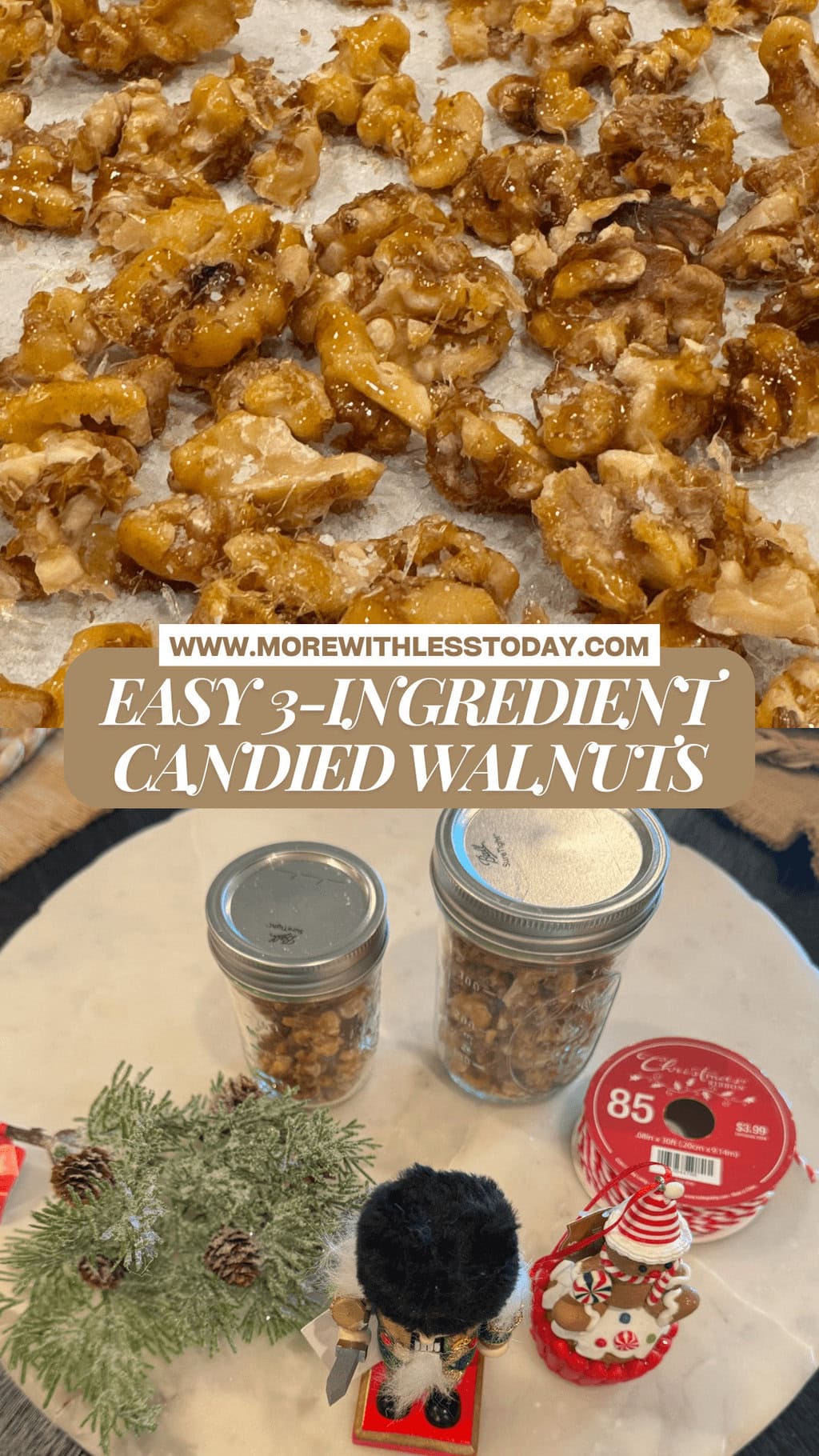 Easy 3-Ingredient Candied Walnuts - PIN