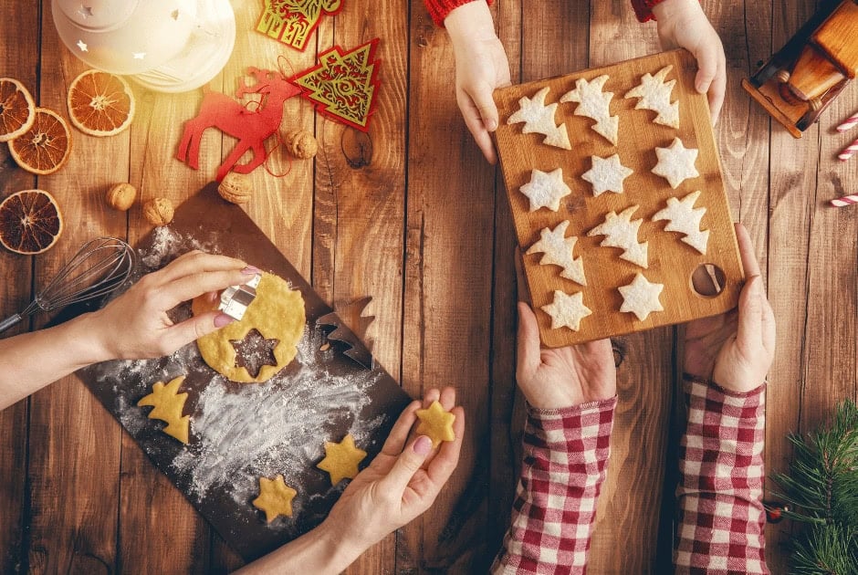 Holiday tradition of baking Christmas cookies
