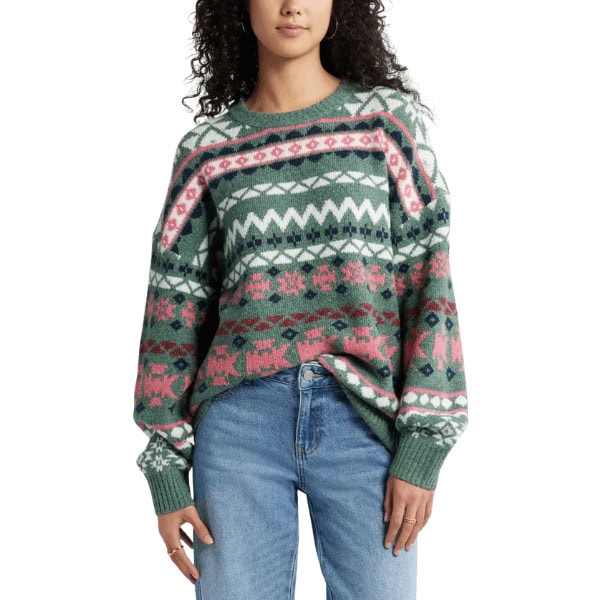 Oversize Fair Isle Crewneck Sweater