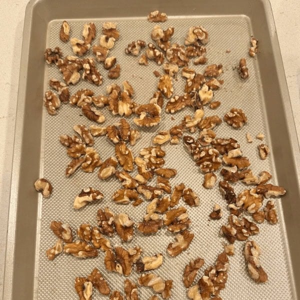 Walnuts on a sheet pan