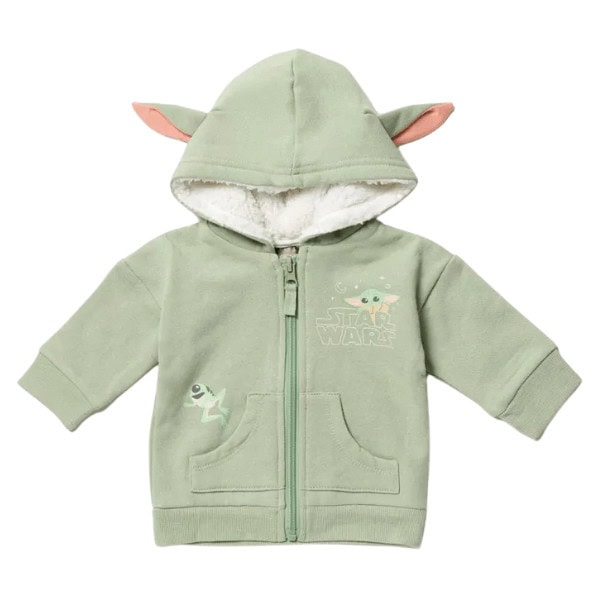 Yoda Fleece Zip-Up Cosplay Hoodie