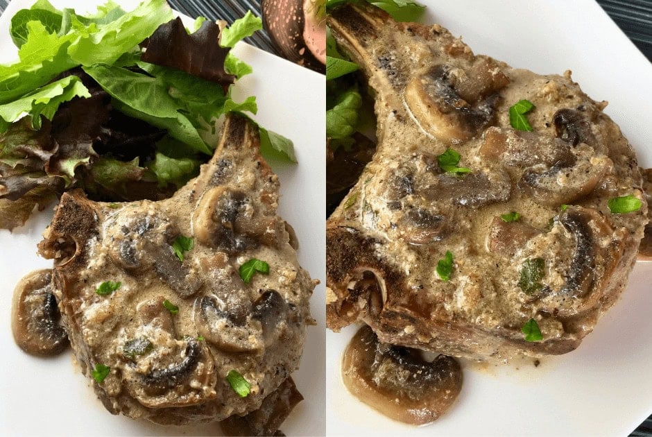 Pork Chops With Creamy Mushroom Sauce - Easy 30-Minute Meal