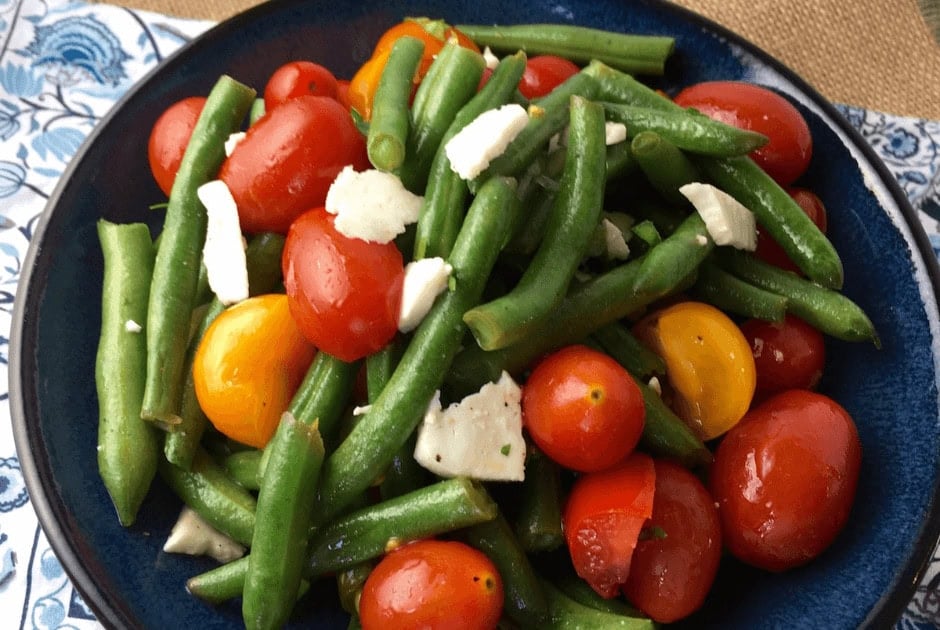 A serving of Refreshing Garden Herb Salad with Feta Cheese