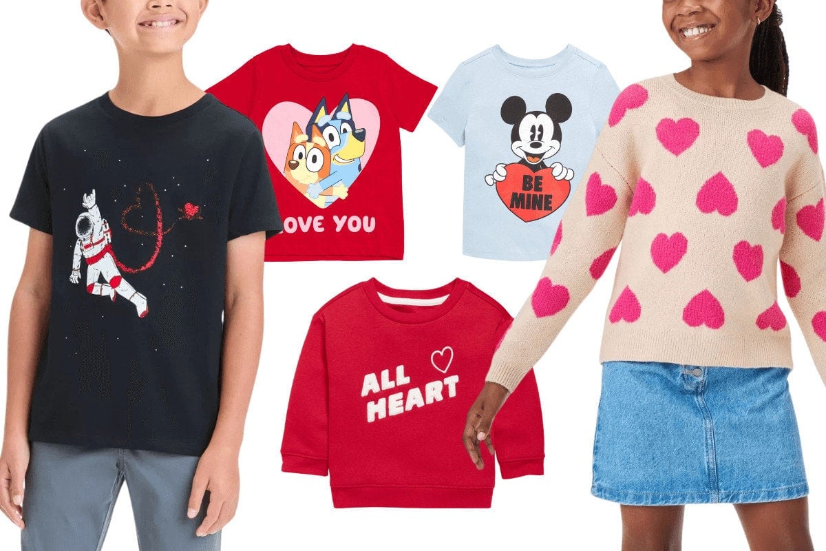 LOVE Graphic Hoodies Combo Pants Kids Valentine's Day Sets