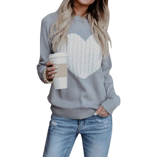 Heart Knitted Casual Sweater