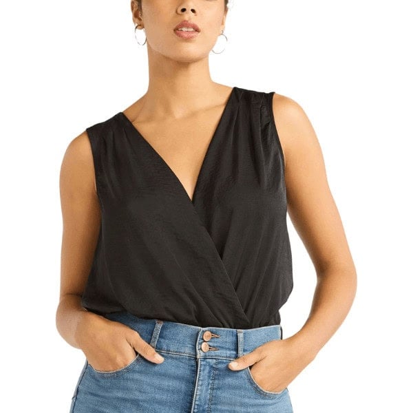 Sleeveless Crossover Bodysuit - Walmart's Best Casual & Polished Wardrobe Staples