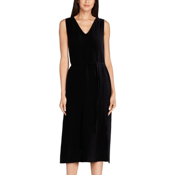 Sleeveless V-Neck Cotton Midi Dress