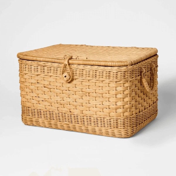 Lidded Rattan Basket