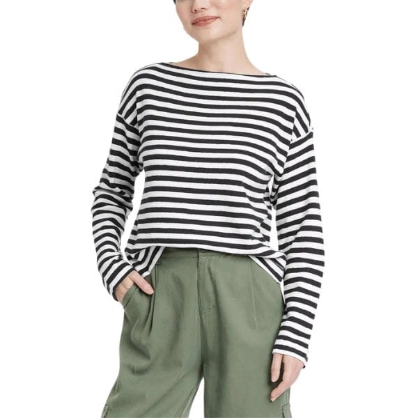 Long Sleeve Boat Neck T-Shirt