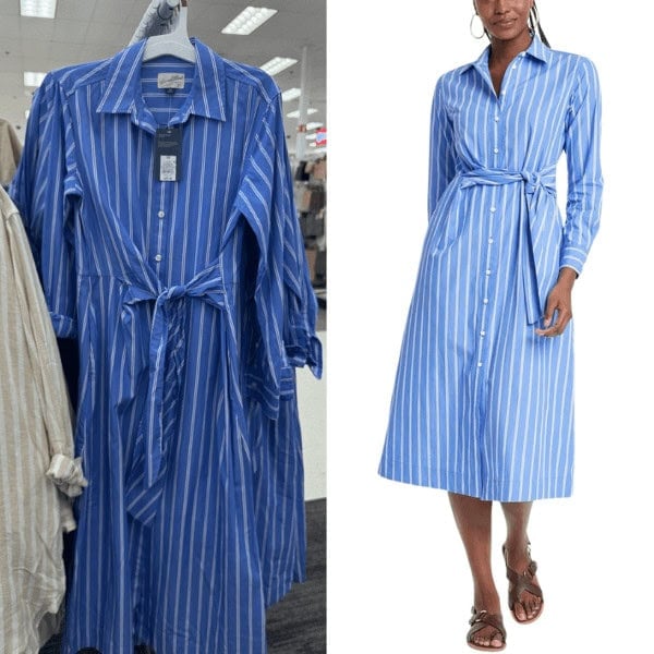 Long Sleeve Tie-Front Midi Shirtdress